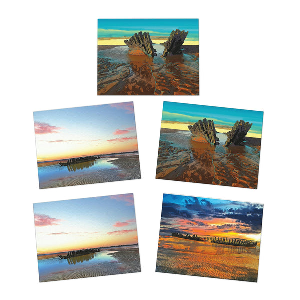 Somerset Coast Seascape Greeting Cards / Thank You Cards (5-Pack)